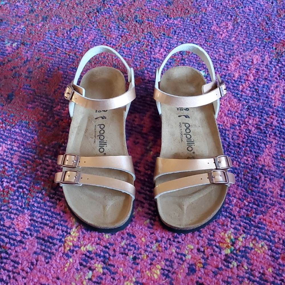 NWB Gold Birkenstock Sandals